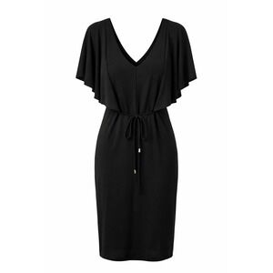 Another Story Black Dress XL NWT Flutter Sleeve V Neck Tie Waist Stretch